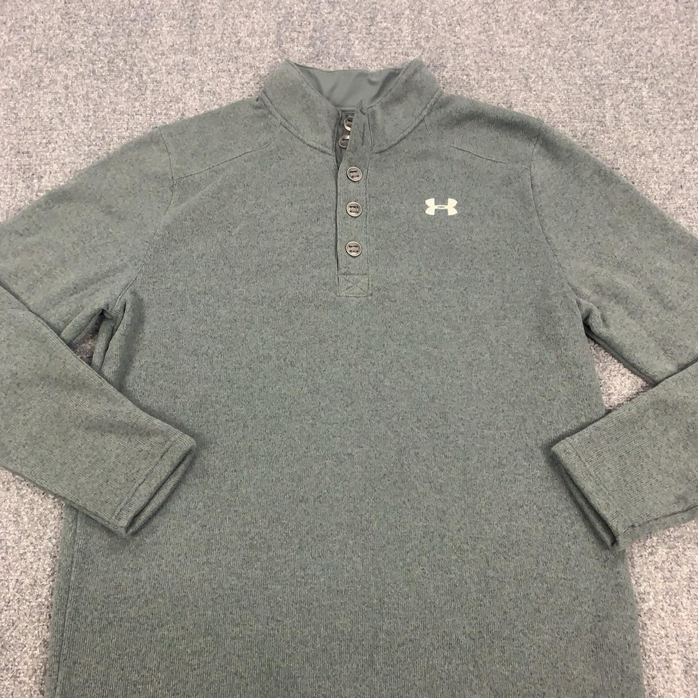 Under Armour Specialist Storm Sweater Mens 2XL Green ColdGear Fleece Pullover - Picture 3 of 16